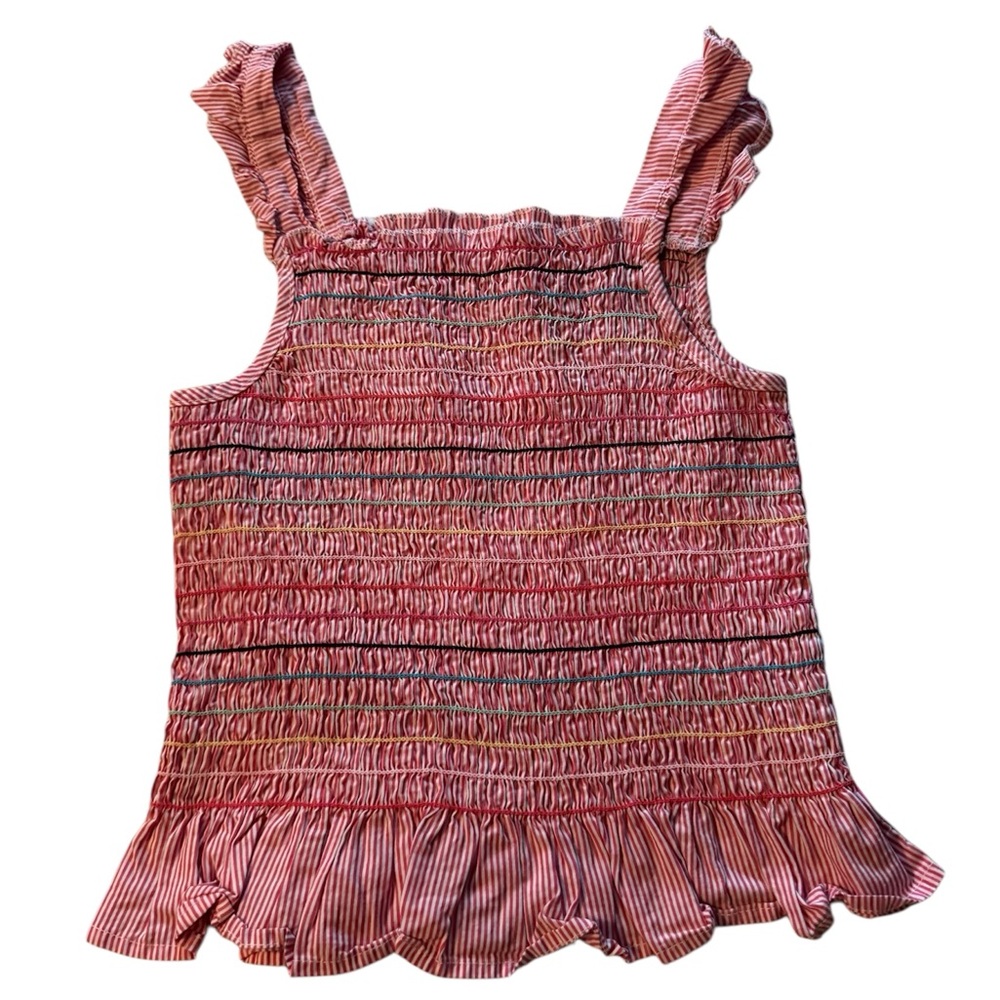 Wonder Nation Pink Smocked Ruffled Tank Top